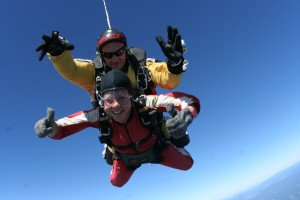 Beim Fallschirmspringen - das war absolut genial!!